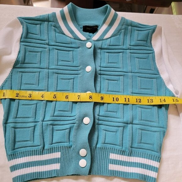 36 Point 5 Cropped Varsity Style Jacket - NWOT - Lightweight Knit - Picture 4 of 5